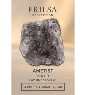 Sertifikalı Ametist Taşı Kütlesi 274 Gr – Ham Doğal Kristal Dekoratif Taş Stresi Azalt Huzur Ver (Mor)