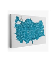 Türkiye Haritası Kanvas Tablo İl ve İlçeli Ayrıntılı Eğitici  Tablo 3031
