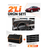 e-biz MERCEDES W208-C208 CLK (1997-2002) Uyumlu Torpido + Deri Çanta - Siyah-Kahverengi - MB009