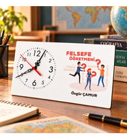 Felsefe Öğretmenine İsme Özel Masa Saati
