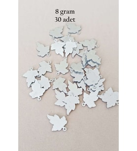Oya Abiye Bileklik Kolye Pleksi Metalik Plastik Pul Gümüş Renk 8 gram 30 adet - BNC532