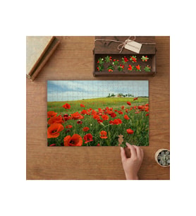 Gelincik Tarlası - Doğa Tasarımı 240 parça Ahşap Puzzle Ahşap Kutuda MP04230