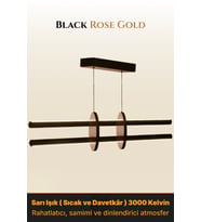 Halo Rose Gold 4000K Lineer LED Sarkıt Avize – Kumandalı Dim Edilebilir – Yukarı & Aşağı Işık (RoseGold)