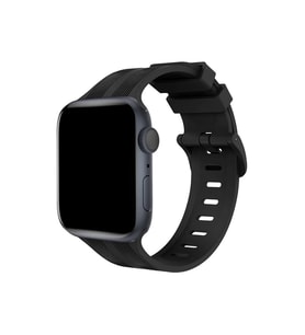 Mey İthalat® Watch 38Mm Kr408 Çizgili Silikon Kordon - Siyah
