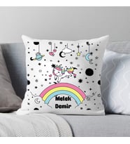 Sevimli isimli Çocuk Yastık (Beyaz)