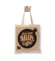 Have Some Milk On Your Coffee Beyaz Bez Çanta Uzun Saplı Alışveriş Çantası Plaj Çantası