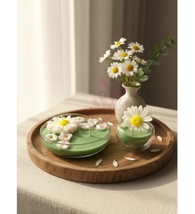 Mumelia Candles Papatya Mevsimi - Doğal Soya Cam Kase Tasarım Mum Seti