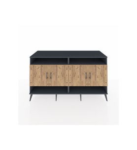 Kronos Konsol 6 Raflı 4 Kapaklı 176x59x99 Antrasit-Çam/Aytaşı