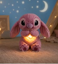 Pembe Stitch Lola Kalp Atışlı Nefes Alan Melodili Uyku Arkadaşı 5 Fonksiyonlu