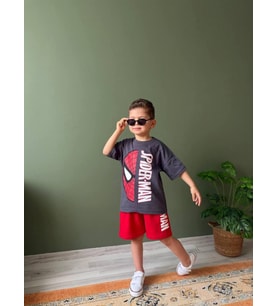 Cg Kids Örümcek Adam Erkek Çocuk Tshirt&Şort Erkek Çocuk Alt Üst Takım