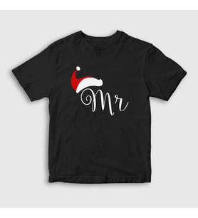 Presmono Unisex Çocuk Siyah Mr Yeni Yıl Yılbaşı T-Shirt 271009tt