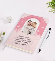 BK Gift Kişiye Özel Kendi El Yazın Mesajlı Fotoğraflı Beyaz Defter ve Kalem Hediye Seti-2