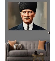 Mustafa Kemal Atatürk Dekoratif Kanvas - Mdf Ahşap Tablo