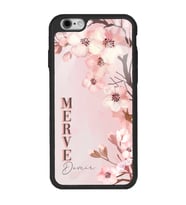 iPhone 6 Uyumlu Dikey Sakura Tasarımlı Glossy Telefon Kılıfı