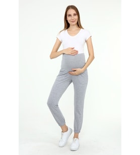 Luvmabelly MYRA8091 - Gri Hamile Jogger Eşofman