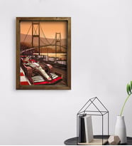 BK Gift Formula 1 Tasarımlı Doğal Masif Ahşap Çerçeveli Tablo 45x65cm-15