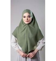 Fıstık Yeşili Pratik Hazır Geçmeli Tesettür Eşarp Pamuk Caz Kumaş Tek Katlı Çapraz Hijab 2305_36
