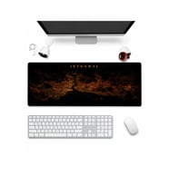 SonicTouch Klavye Mousepad 32x70cm Pürüzsüz Sıvı Geçirmez Kaymaz Taban istanbul Gece Haritası