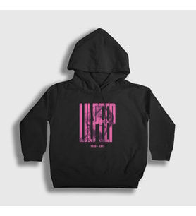 Presmono Unisex Çocuk Siyah Rose Lil Peep Kapüşonlu Sweatshirt 37801tt