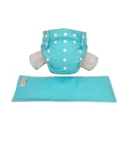 BEZHANE Çıt Çıtlı Cepli Yıkanabilir Bebek Bezi Mavi (8kg-18kg) + 2 Numara 8 Katlı Emici Ped (Çok Renkli)
