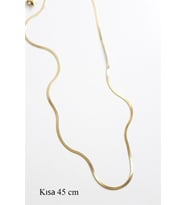 İnce İtalyan Zincir Çelik Kolye (45cm) - Altın