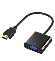 HDMI Girişi Olan Her Cihaz için VGA Dönüştürücü Çevirici Kablo (3.5mm Jack Ses Portu 16cm) (Siyah)