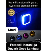 Fotoselli Gece Lambası Karanlıkta Otomatik Yanıp Sönen Aydınlığa Duyarlı Koridor Antre Loş Led Işık (Çok Renkli)