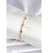 Pirinç Gold Renk Zirkon Taşlı Kadın Bileklik 5886 - HPSBYI6531-3986