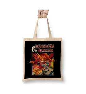 Dungeons And Dragons Dragon Slayer Beyaz Bez Çanta Uzun Saplı Alışveriş Çantası Plaj Çantası
