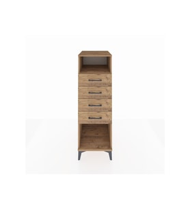 Kronos Dolap Tek Raflı 4 Çekmeceli 44x59x134 Çam-Çam