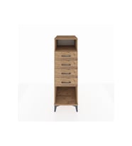 Kronos Dolap Tek Raflı 4 Çekmeceli 44x59x134 Çam-Çam