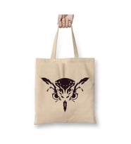 Owl Head Baykuş Beyaz Bez Çanta Uzun Saplı Alışveriş Çantası Plaj Çantası