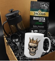 Özel Tasarım Harf Kupa & Jacobs Barista Filtre Kahve & French Press Hediye Seti