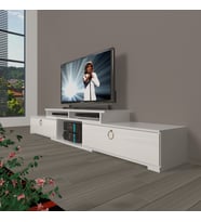Decoraktiv Flex 130 Mdf Gold Tv Ünitesi Tv Sehpası - Parlak Beyaz