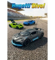 Bugatti Divo Metal Model Araba Çek Bırak - Sesli ve Işıklı Kapıları Açılan Diecast Oyuncak 15 cm