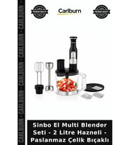 Özel Üretim Pratik Doğrayıcı Sinbo El Multi Blender Seti - 2 Litre Hazneli - Paslanmaz Çelik Bıçaklı