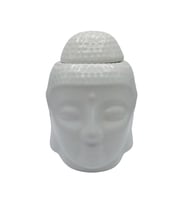Seramik Buda Buhurdanlık Beyaz Mat 13cm (Karışık)