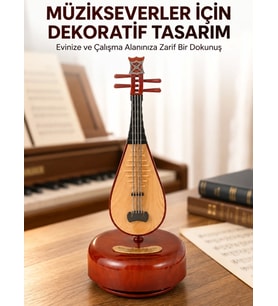 Klasik Ud Figürlü Melodili Müzik Kutusu Şık Hediyelik
