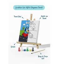 Bluey Araba Macerası Şövaleli Boya Seti 20x20
