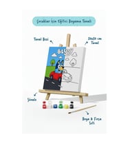 Bluey Araba Macerası Şövaleli Boya Seti 20x20