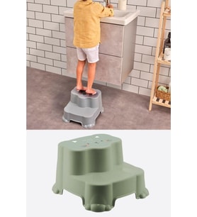 Kaydırmaz Çocuk Taburesi Çift Basamaklı Çocuk Banyo Lavabo Basamak Merdiven