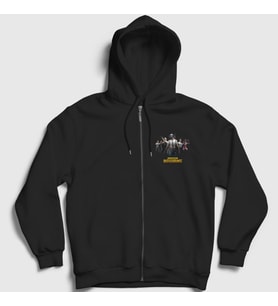Presmono Unisex Siyah Team Pubg Fermuarlı Kapüşonlu Sweatshirt 30876tt