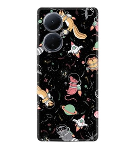Vivo V29 Lite Kılıf Silikon Desen Özel Seri Planet Animals 1771