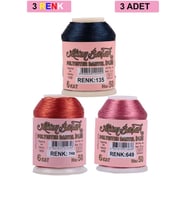 3 Adet Altınbaşak Oya ve Dantel İpi 20 gr - Royaleks - No: 748 - 649 - 135