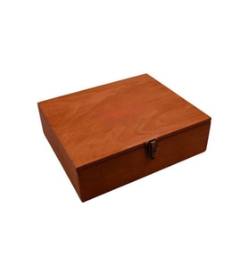 Ahşap Kare Kutu Klipsli 30X30cm Gen. 7Cm Yükseklik Burma Renk (Kahverengi Açık)