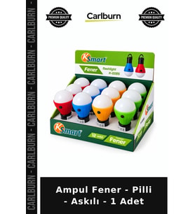 Özel Üretim Kamp Aydınlatma Taşınabilir Pratik Ampul Fener - Pilli - Askılı - 1 Adet