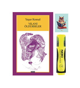 Yılanı Öldürseler - Yaşar Kemal - YKY - 9789750807046 - Sarı Fosforlu Kalem - Not Defterli Seti (Renksiz)