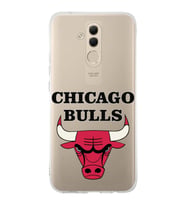 Huawei Mate 20 Lite Uyumlu Kapak Chicago Bulls Tasarımlı Şeffaf Silikon Kılıf