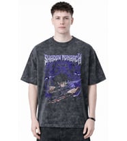 Shadow Monarch Ashborn Solo Leveling Anime Baskılı Unisex Oversize Eskitme Yıkamalı Tişört