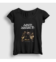Presmono Kadın Siyah Berserker Amon Amarth T-Shirt 376383tt